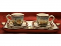 SERVIZIO CAFFE' PER 2+PIATTINO +VASSOIO