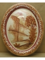 TARGA OVALE ROSSA CM. 31 X 40